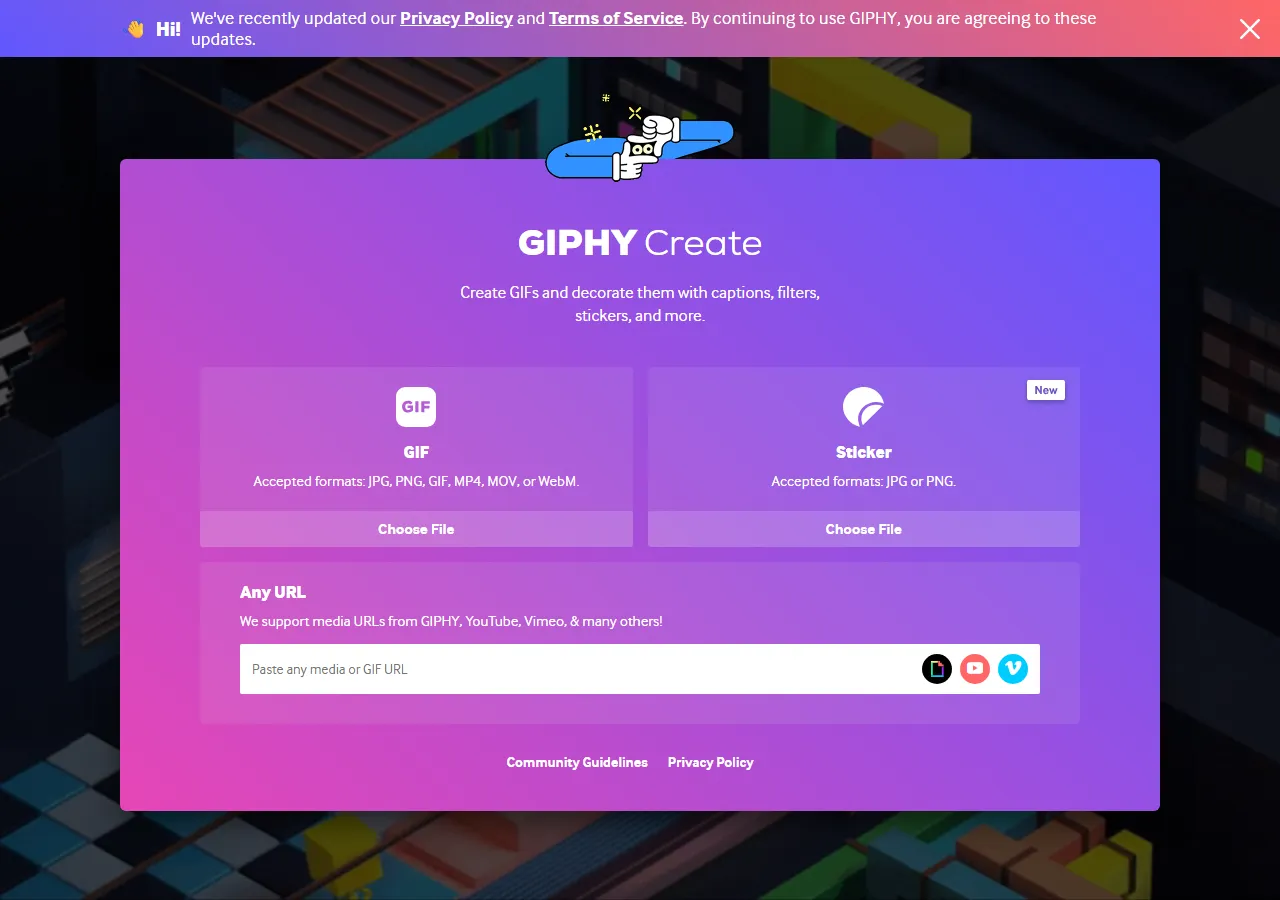 GIPHY GIF maker tool for creating gifs from an uploaded video